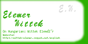 elemer wittek business card